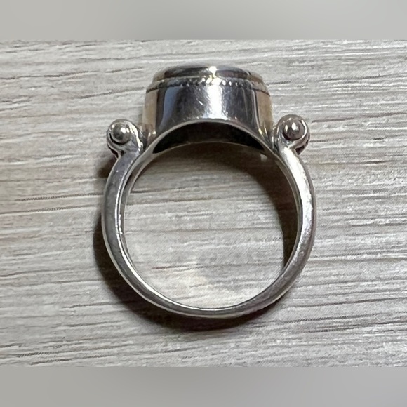 Handmade Designer Signed MWS Mother Of Pearl Sterling Silver Ring, Size 7.5 - Picture 6 of 12